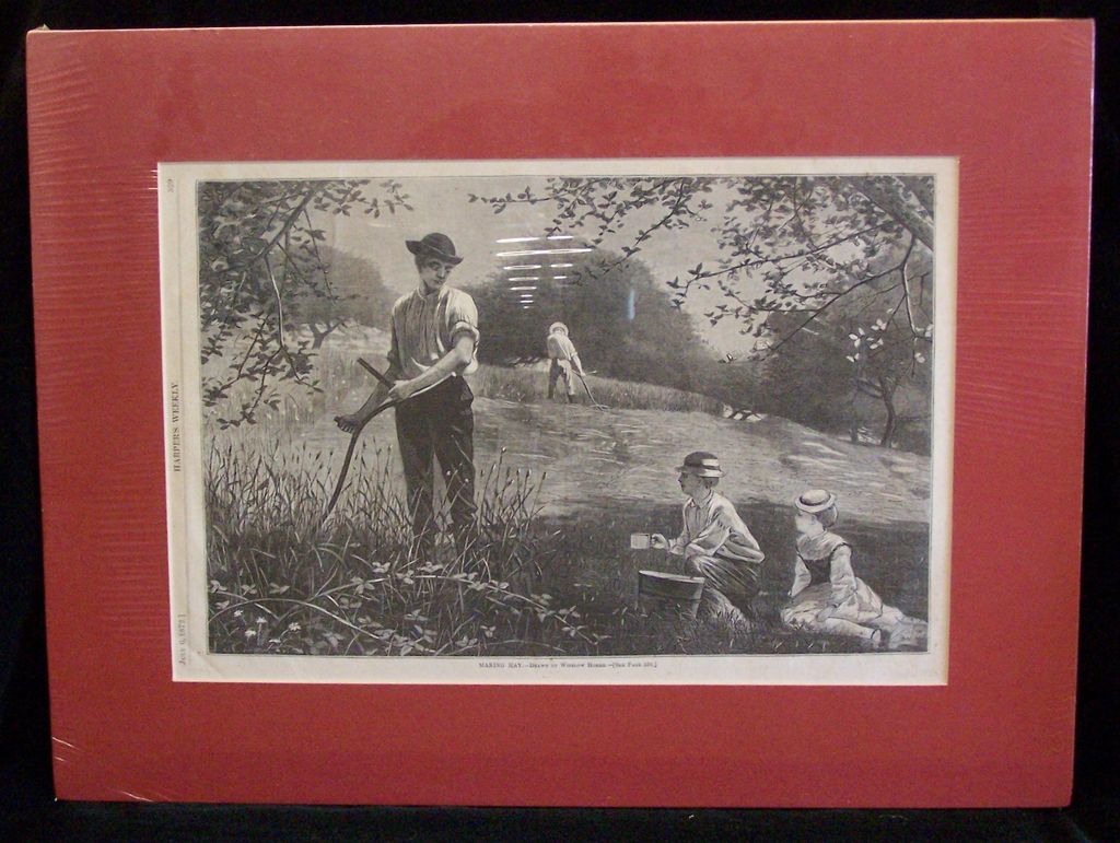 Antique Original Winslow Homer "MAKING HAY" Harper's Weekly July 6,1872 Antique Original Winslow Homer "MAKING HAY" Harper's Weekly July 6,1872