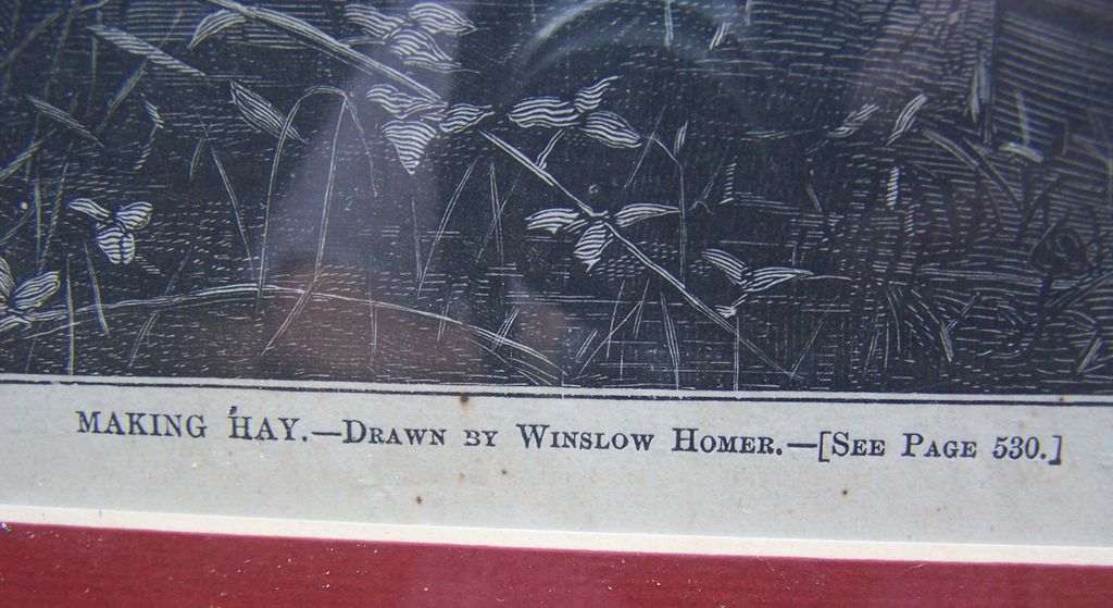 Antique Original Winslow Homer "MAKING HAY" Harper's Weekly July 6,1872 Antique Original Winslow Homer "MAKING HAY" Harper's Weekly July 6,1872