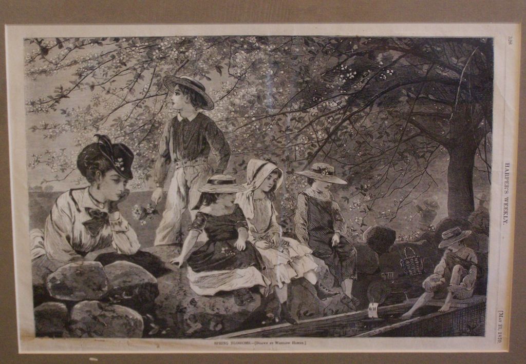 Antique Winslow Homer "SPRING BLOSSOMS" Harper's Weekly May 1870 Antique Winslow Homer "SPRING BLOSSOMS" Harper's Weekly May 1870