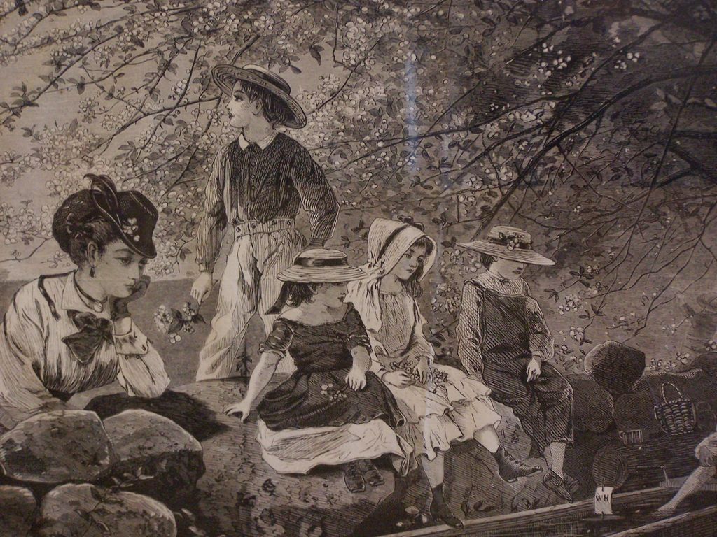 Antique Winslow Homer "SPRING BLOSSOMS" Harper's Weekly May 1870 Antique Winslow Homer "SPRING BLOSSOMS" Harper's Weekly May 1870
