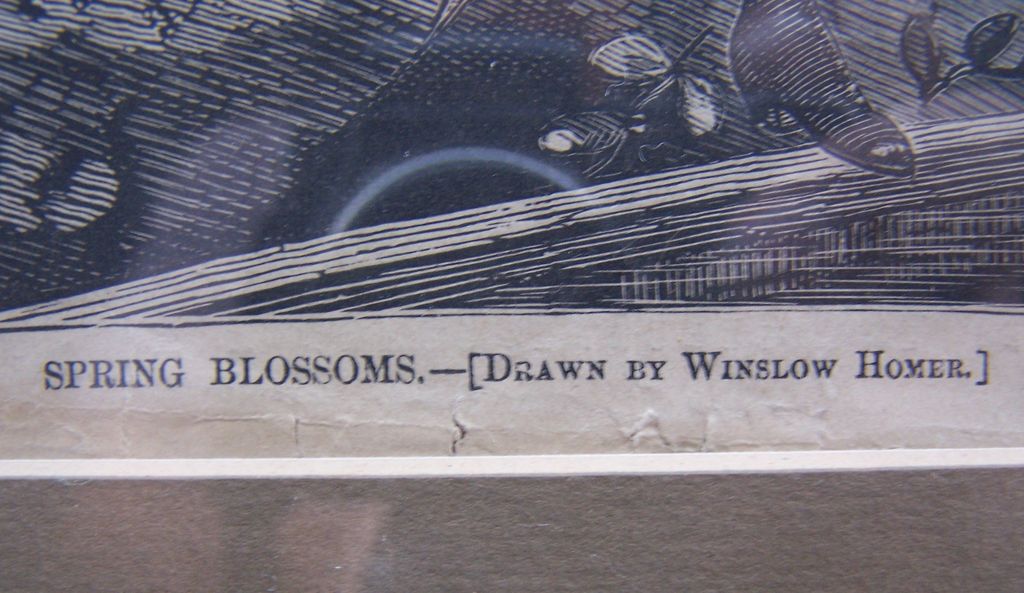 Antique Winslow Homer "SPRING BLOSSOMS" Harper's Weekly May 1870 Antique Winslow Homer "SPRING BLOSSOMS" Harper's Weekly May 1870
