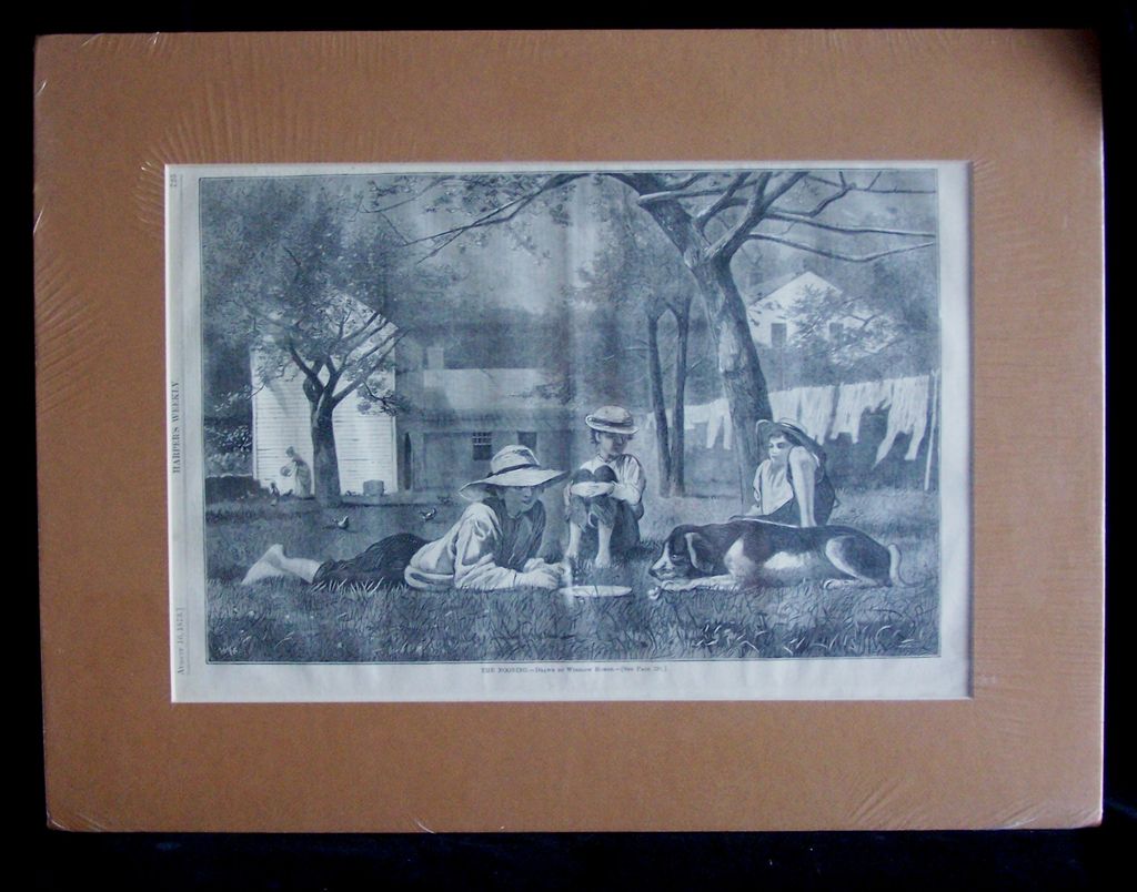 Winslow Homer 1873 Antique Wood Engraving "THE NOONING" Harper's Weekly 1873 Winslow Homer 1873 Antique Wood Engraving "THE NOONING" Harper's Weekly 1873