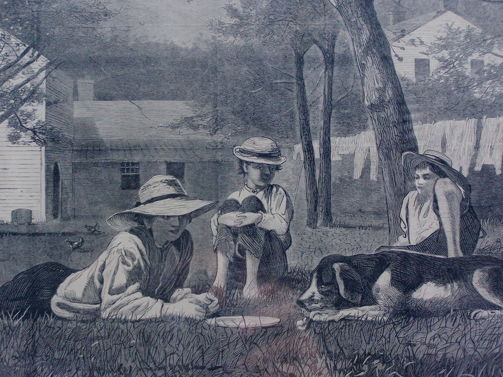 Winslow Homer 1873 Antique Wood Engraving "THE NOONING" Harper's Weekly 1873 Winslow Homer 1873 Antique Wood Engraving "THE NOONING" Harper's Weekly 1873