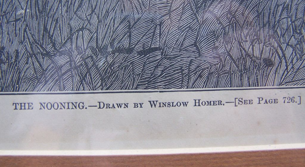 Winslow Homer 1873 Antique Wood Engraving "THE NOONING" Harper's Weekly 1873 Winslow Homer 1873 Antique Wood Engraving "THE NOONING" Harper's Weekly 1873