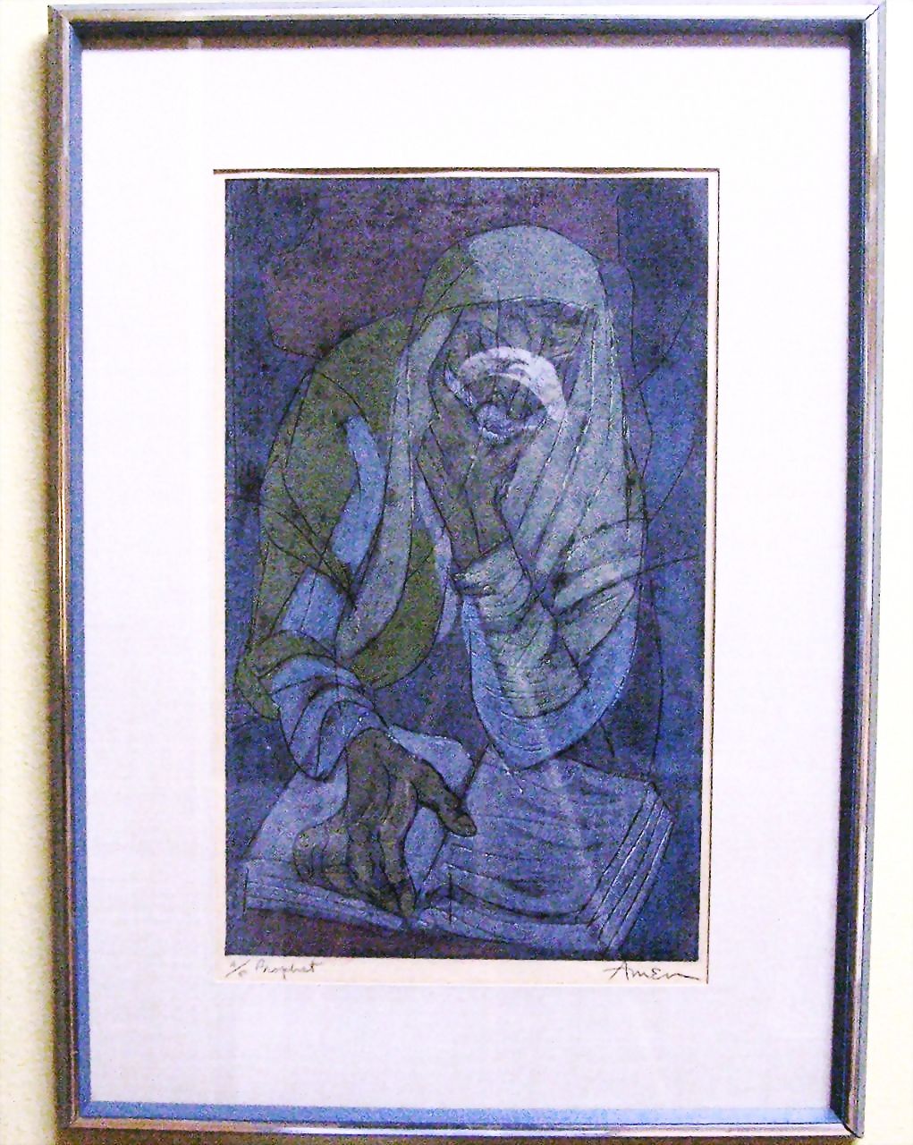 Vintage Color Limited Edition Irving Amen "THE PROPHET" Framed 18 X 11 Pencil Signed and Numbered 10/50 Vintage Color Limited Edition Irving Amen "THE PROPHET" Framed 18 X 11 Pencil Signed and Numbered 10/50