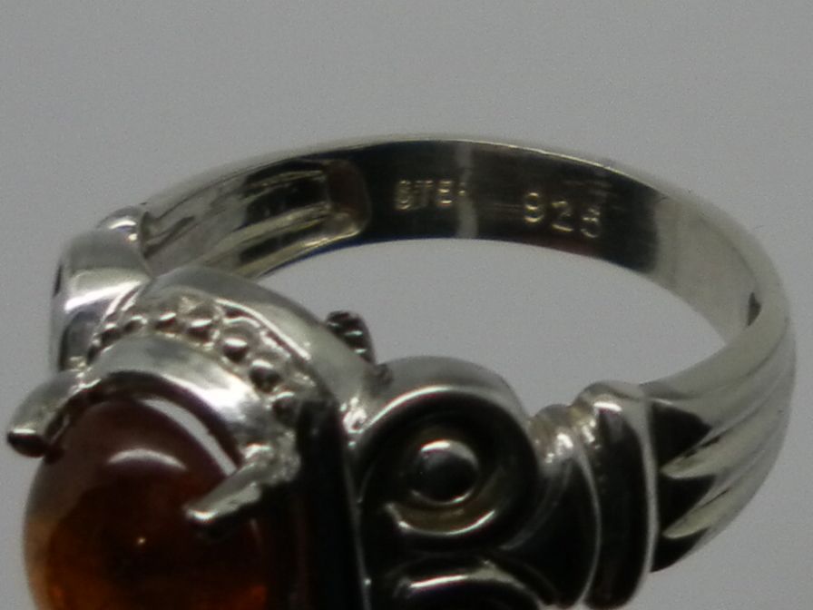 Vintage Natural Spessartite Garnet Sterling Silver Ring; FREE SIZING Vintage Natural Spessartite Garnet Sterling Silver Ring; FREE SIZING