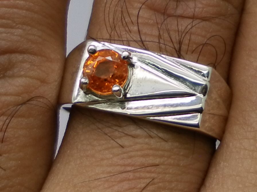 Vintage 14kt Mandarin Garnet Men's Ring; FREE SIZING Vintage 14kt Mandarin Garnet Men's Ring; FREE SIZING