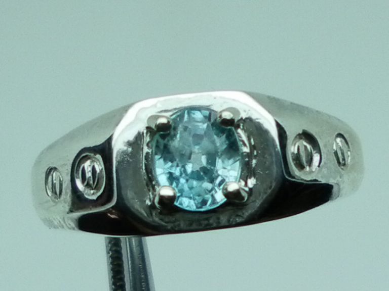 Vintage 14kt Blue Zircon Men's Ring; FREE SIZING Vintage 14kt Blue Zircon Men's Ring; FREE SIZING