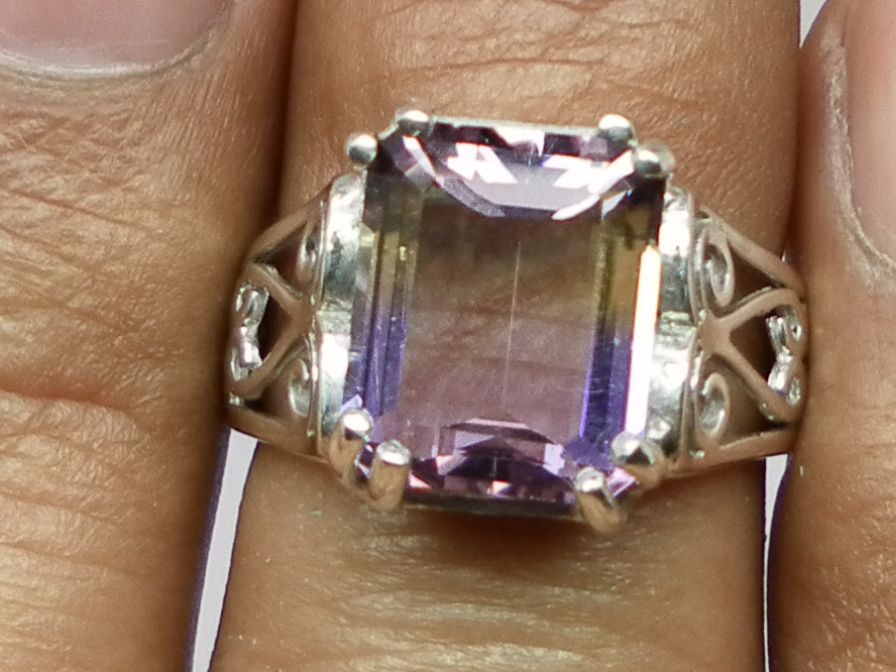 Vintage Natural Ametrine Silver Ring; FREE SIZING Vintage Natural Ametrine Silver Ring; FREE SIZING