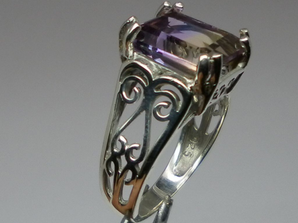 Vintage Natural Ametrine Silver Ring; FREE SIZING Vintage Natural Ametrine Silver Ring; FREE SIZING