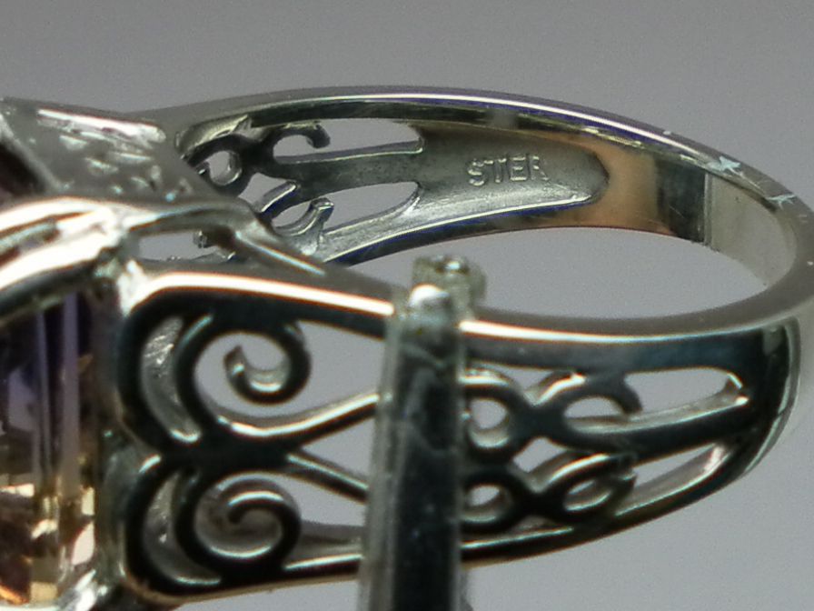 Vintage Natural Ametrine Silver Ring; FREE SIZING Vintage Natural Ametrine Silver Ring; FREE SIZING