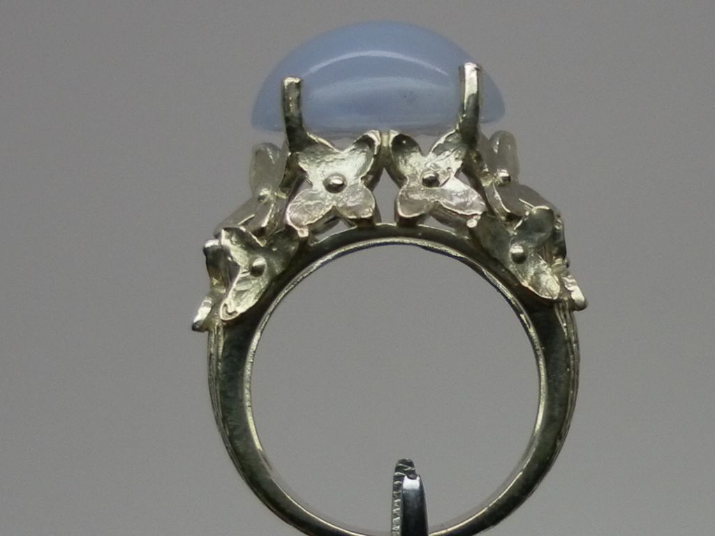 Natural Blue Chalcedony Silver Ring; FREE SIZING. Natural Blue Chalcedony Silver Ring; FREE SIZING.