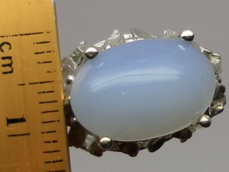 Natural Blue Chalcedony Silver Ring; FREE SIZING. Natural Blue Chalcedony Silver Ring; FREE SIZING.