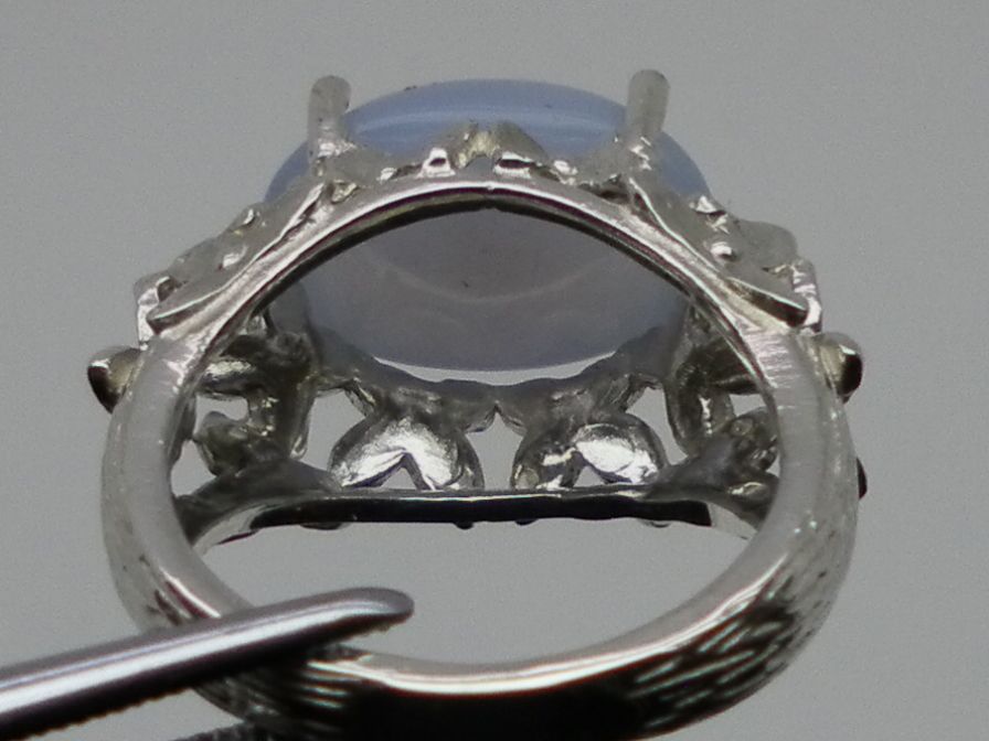 Natural Blue Chalcedony Silver Ring; FREE SIZING. Natural Blue Chalcedony Silver Ring; FREE SIZING.