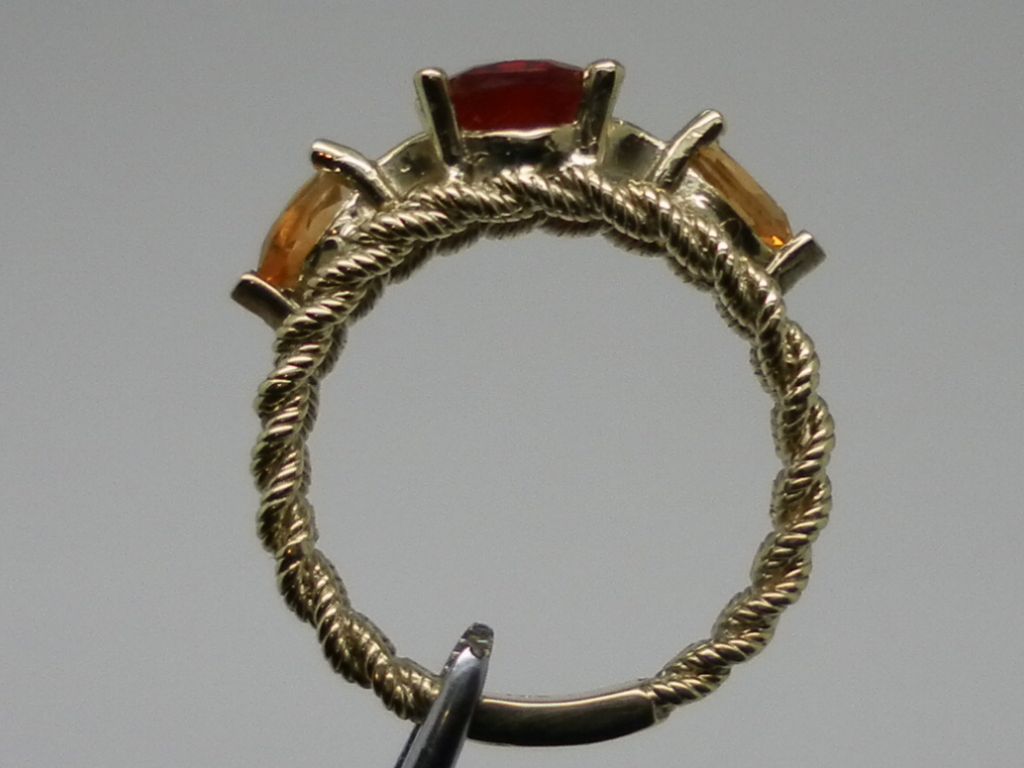 Vintage 14kt Andesine & Citrine Ring. Vintage 14kt Andesine & Citrine Ring.