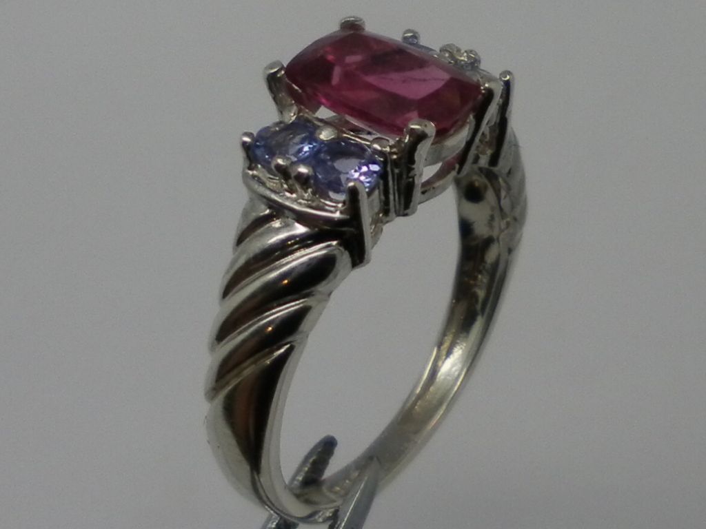 Vintage 14kt Rubellite Tourmaline & Tanzanite Ring. Vintage 14kt Rubellite Tourmaline & Tanzanite Ring.