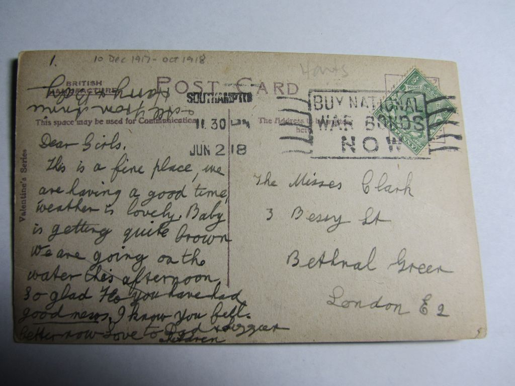 Vintage Original Titanic Postcard-Titanic Memorial, Southampton-postally used-circa: 1918 Vintage Original Titanic Postcard-Titanic Memorial, Southampton-postally used-circa: 1918