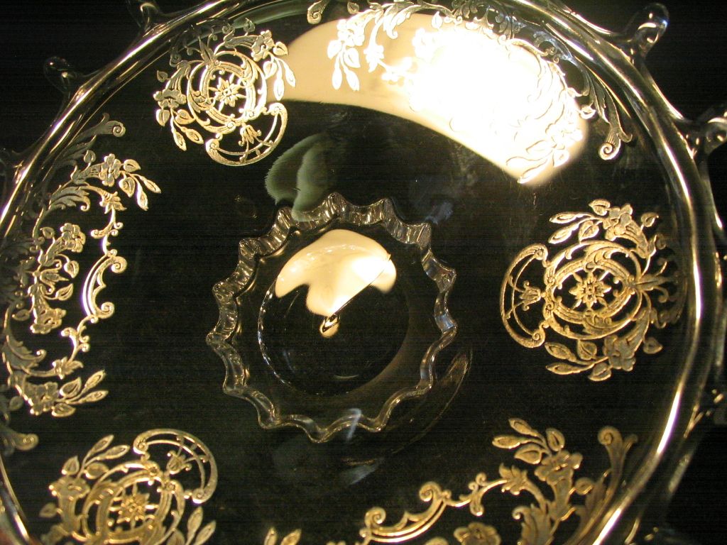 Heisey Silver Overlay Lariat Bowl Heisey Silver Overlay Lariat Bowl