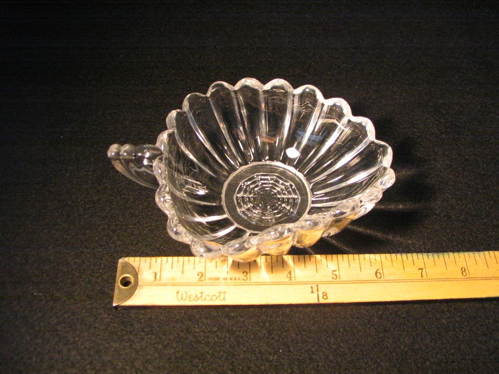 Heisey Crystolite Handled Tricorn Jelly Heisey Crystolite Handled Tricorn Jelly