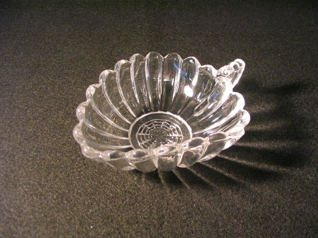 Heisey Crystolite Handled Tricorn Jelly Heisey Crystolite Handled Tricorn Jelly