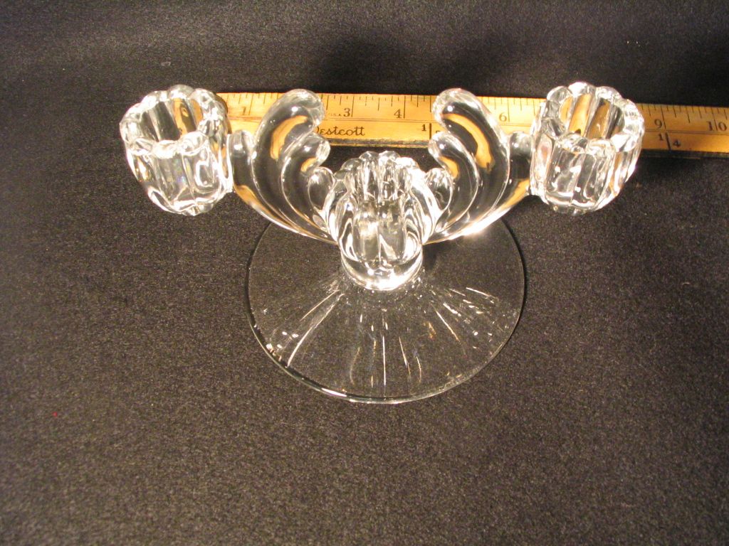 Heisey Crystolite Three Light Candlestick Heisey Crystolite Three Light Candlestick
