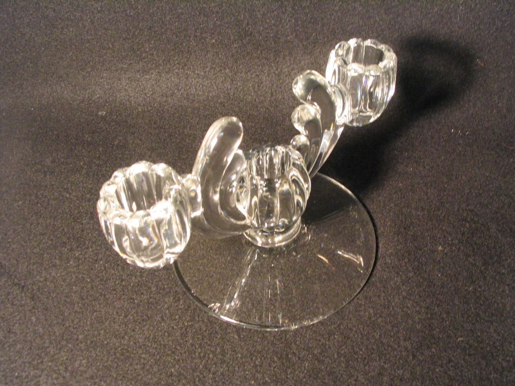 Heisey Crystolite Three Light Candlestick Heisey Crystolite Three Light Candlestick