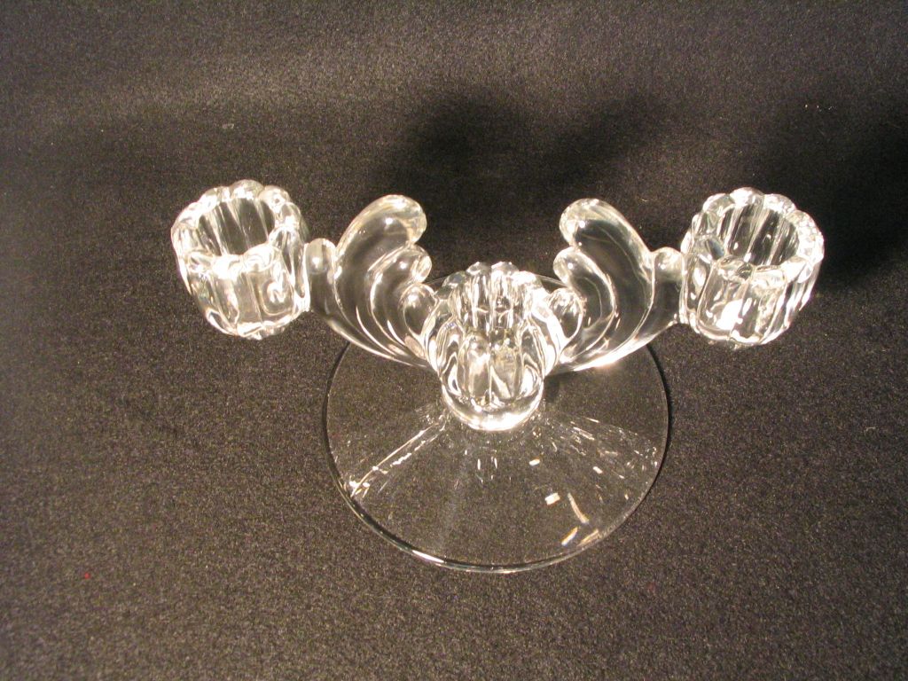 Heisey Crystolite Three Light Candlestick Heisey Crystolite Three Light Candlestick