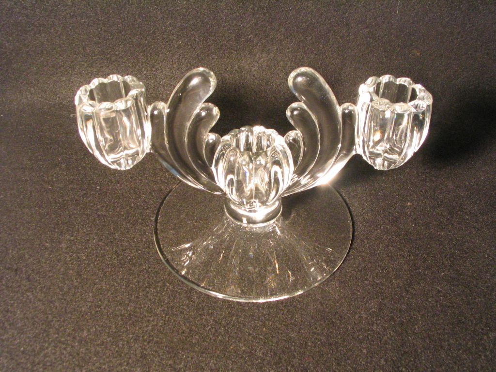 Heisey Crystolite Three Light Candlestick Heisey Crystolite Three Light Candlestick