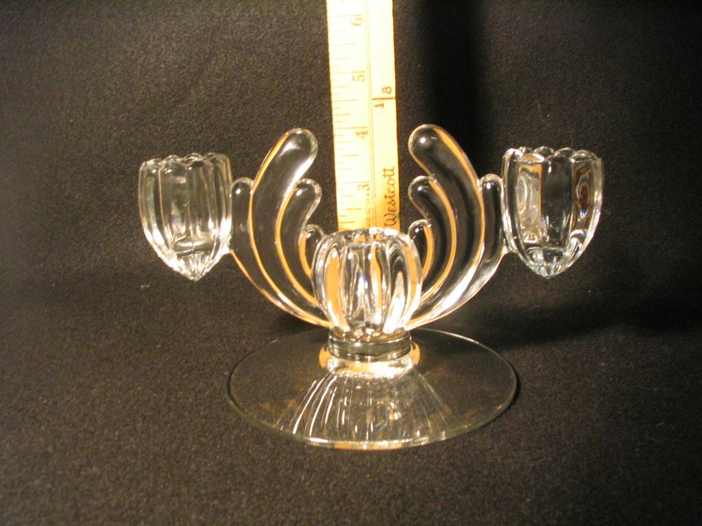 Heisey Crystolite Three Light Candlestick Heisey Crystolite Three Light Candlestick