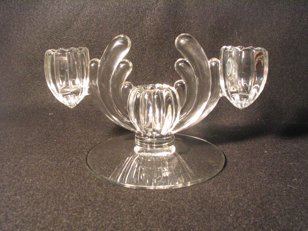 Heisey Crystolite Three Light Candlestick Heisey Crystolite Three Light Candlestick