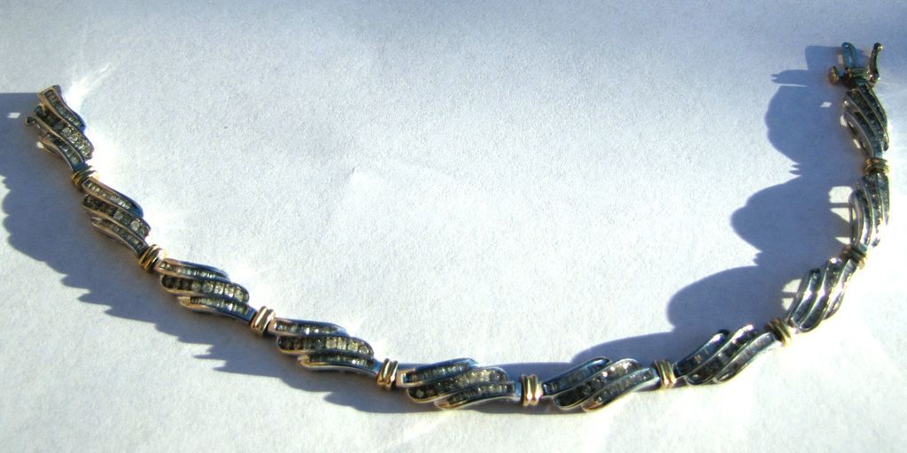 Gorgeous 10k White & Yellow Gold Diamond Bracelet Gorgeous 10k White & Yellow Gold Diamond Bracelet