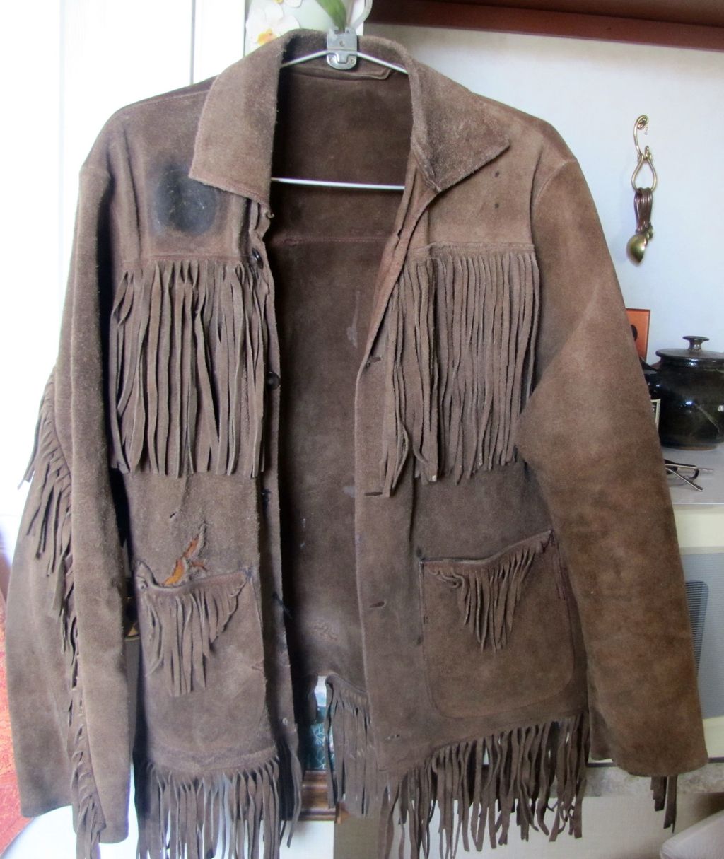 Vintage AUTHENTIC BUCKSKIN Suede Jacket Coat Long Fringe Western Vintage AUTHENTIC BUCKSKIN Suede Jacket Coat Long Fringe Western