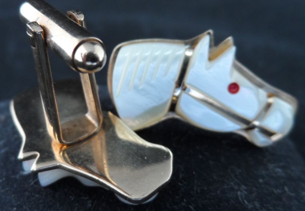 Mother of Pearl Horse Head Cufflinks Mother of Pearl Horse Head Cufflinks
