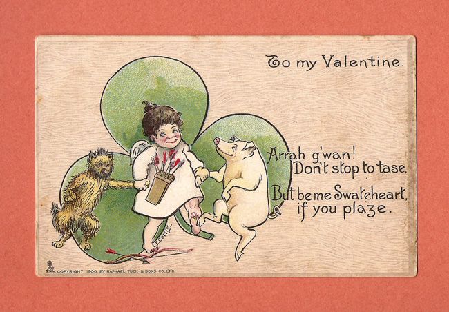 1906 Tuck Valentine Postcard with Irish Theme 1906 Tuck Valentine Postcard with Irish Theme