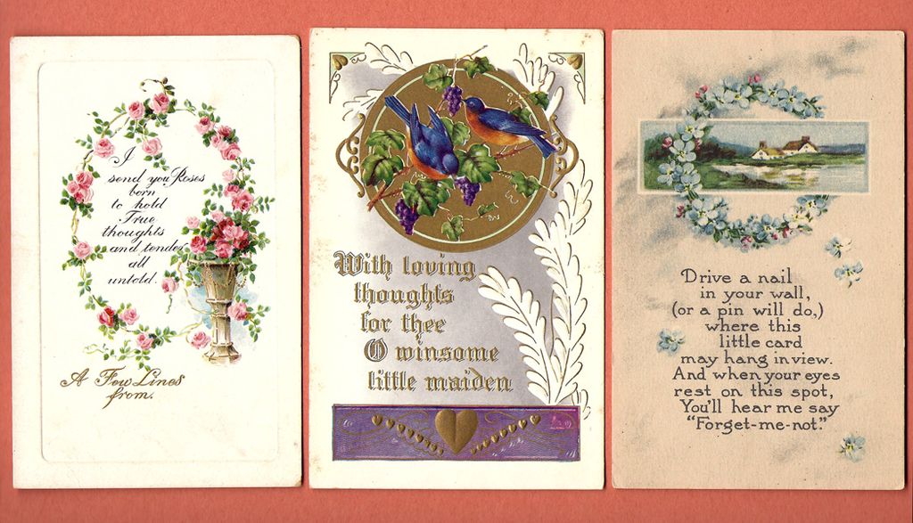 Lot of 3 Vintage Romantic Postcards Lot of 3 Vintage Romantic Postcards