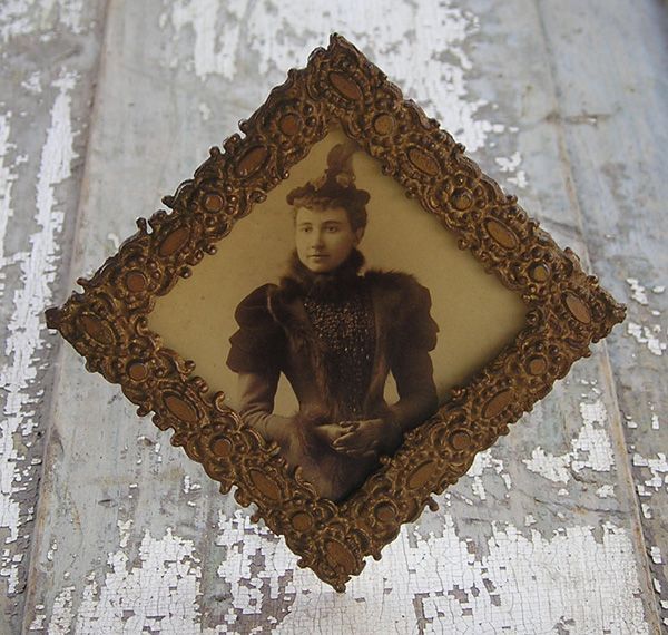 1890's Standing Picture Frame with Period Photograph 1890's Standing Picture Frame with Period Photograph