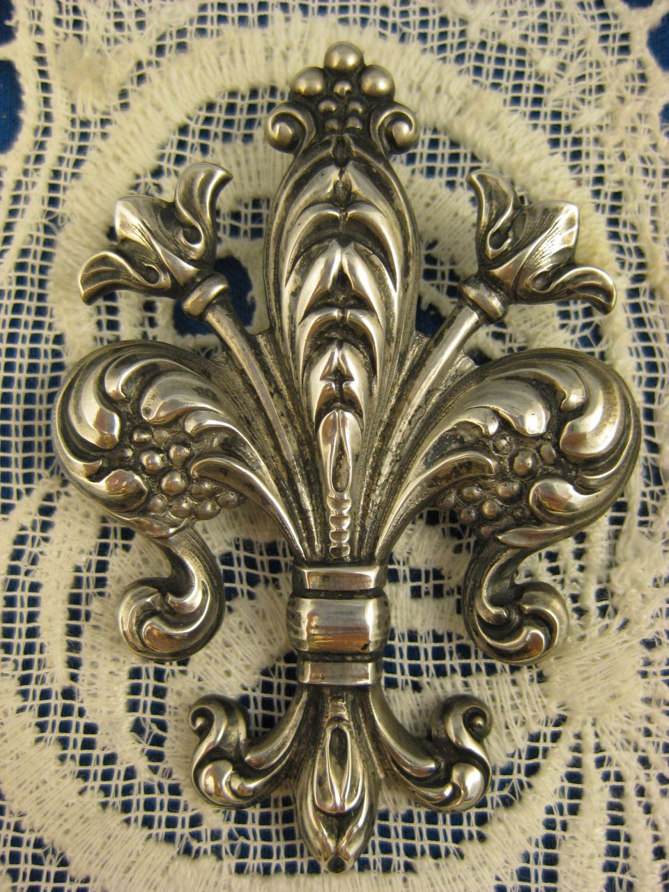 Sterling ~ Cini Fleur De Lis Brooch ~ Large Silver Brooch Sterling ~ Cini Fleur De Lis Brooch ~ Large Silver Brooch