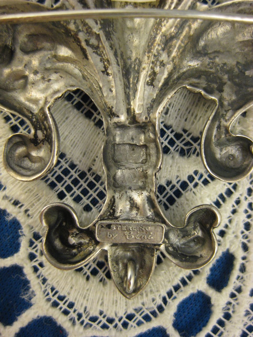 Sterling ~ Cini Fleur De Lis Brooch ~ Large Silver Brooch Sterling ~ Cini Fleur De Lis Brooch ~ Large Silver Brooch