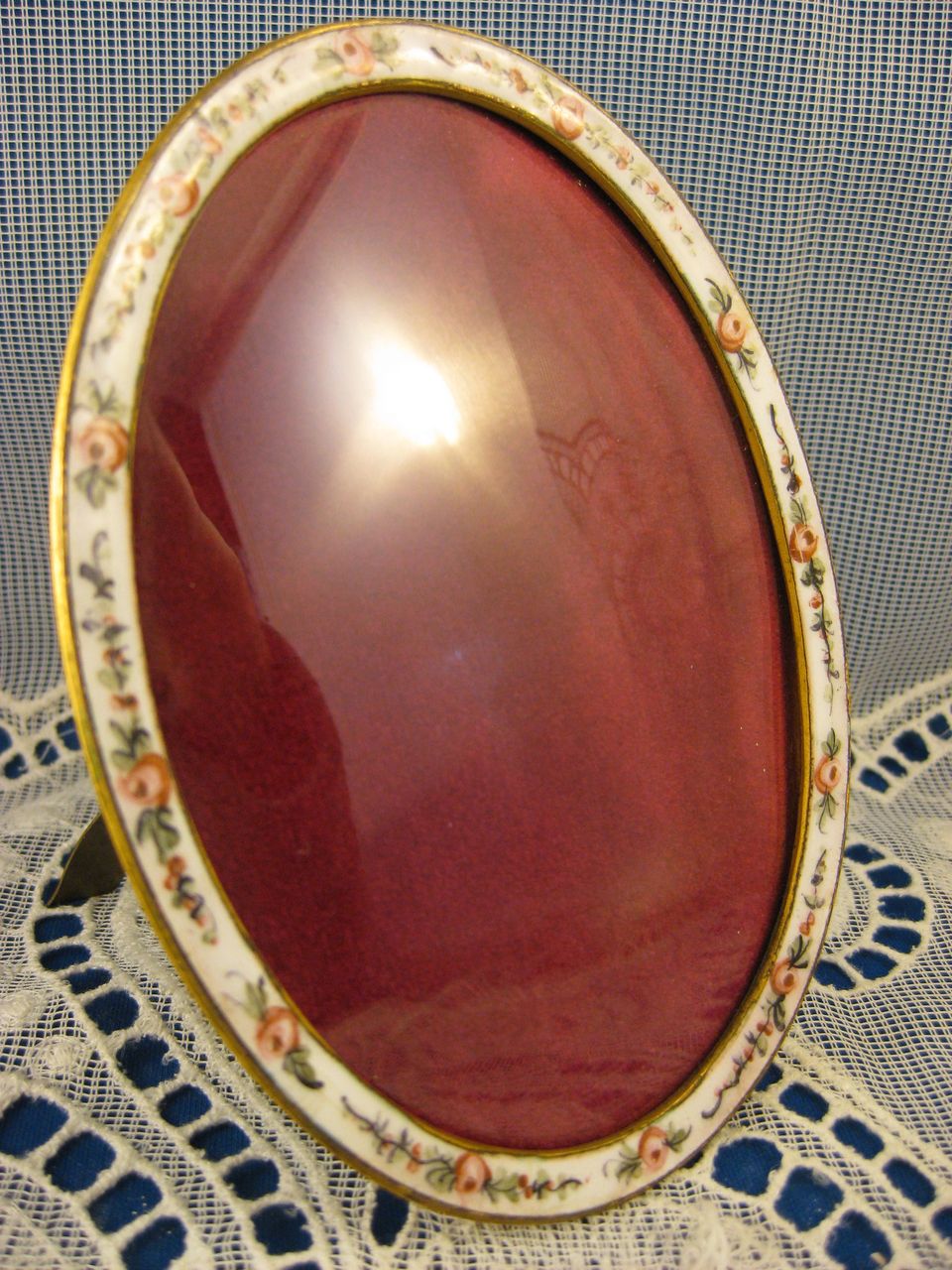 French Enamel ~ Rose Picture Photo Frame ~ Made in France French Enamel ~ Rose Picture Photo Frame ~ Made in France