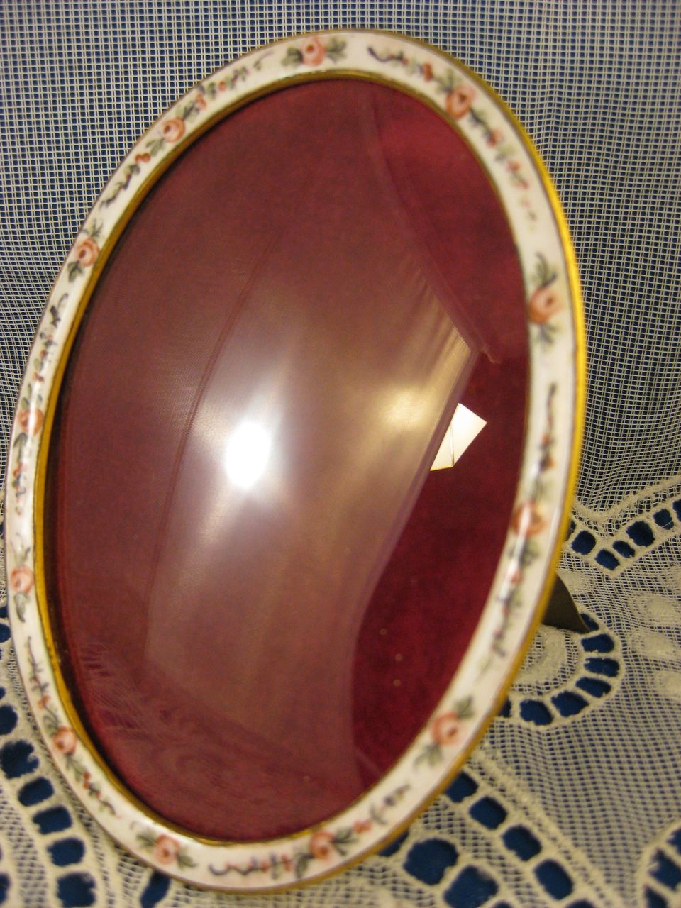French Enamel ~ Rose Picture Photo Frame ~ Made in France French Enamel ~ Rose Picture Photo Frame ~ Made in France