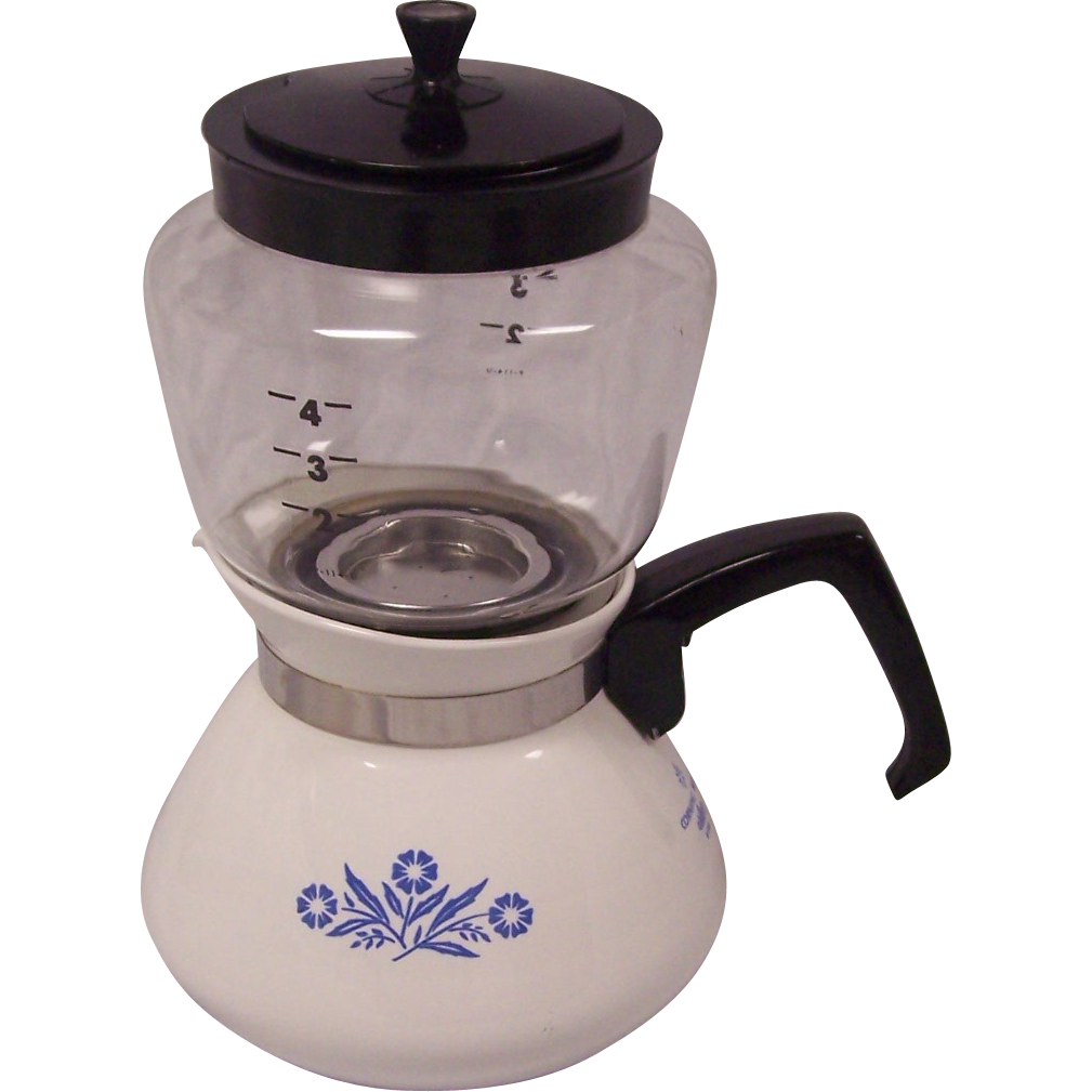 Corning Ware Blue Cornflower Drip Coffee Maker P1144 from modseller