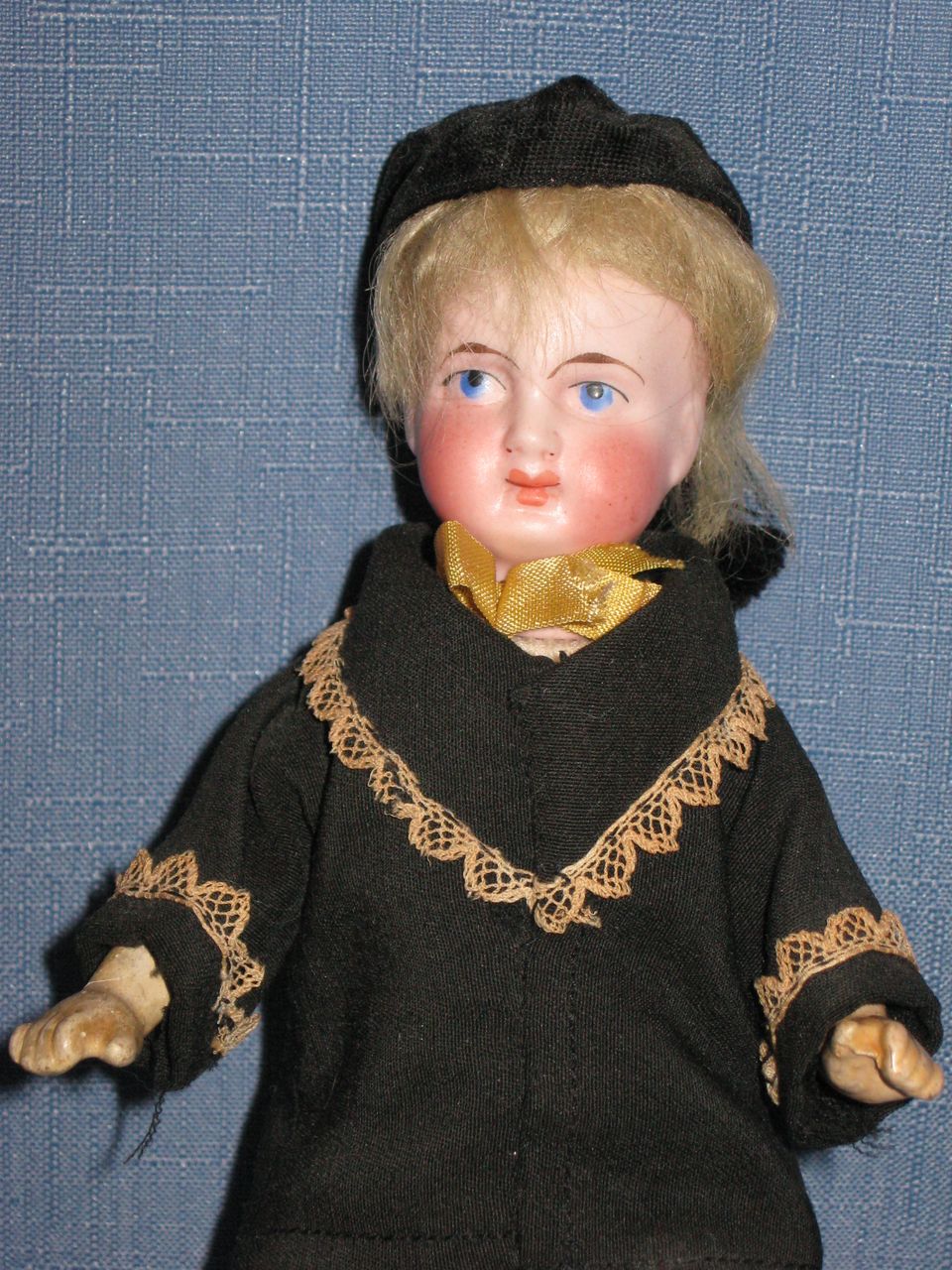 Antique German Bisque Belton Style Doll in Original Clothing 8 Inches Antique German Bisque Belton Style Doll in Original Clothing 8 Inches