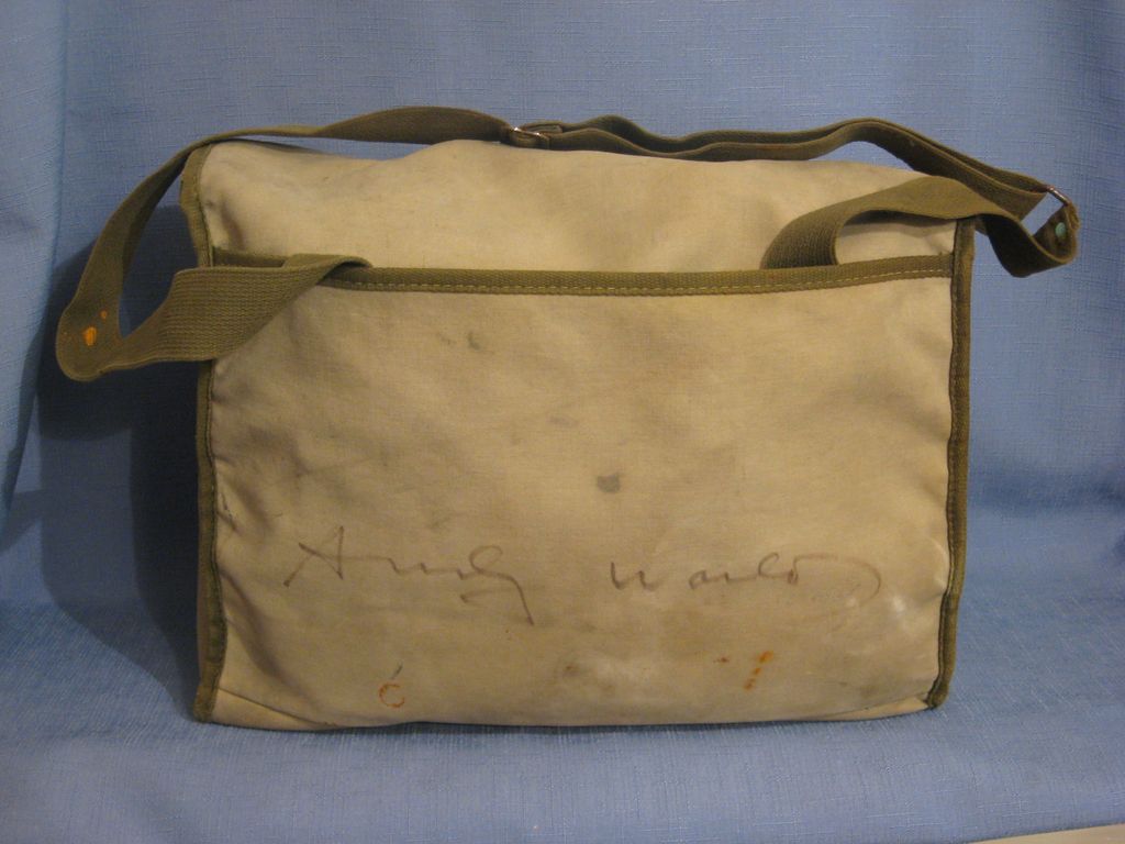 Vintage Leitz Camera Bag with Authentic Andy Warhol Signature Rare and Unusual Vintage Leitz Camera Bag with Authentic Andy Warhol Signature Rare and Unusual
