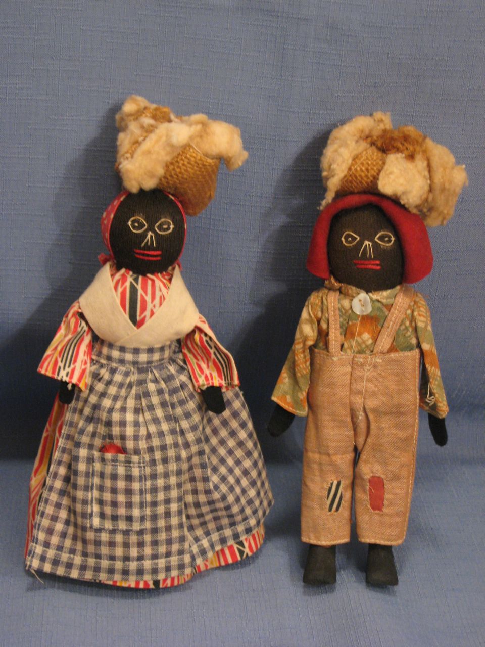 Pair of Black Folk Art Dolls All Original Pair of Black Folk Art Dolls All Original