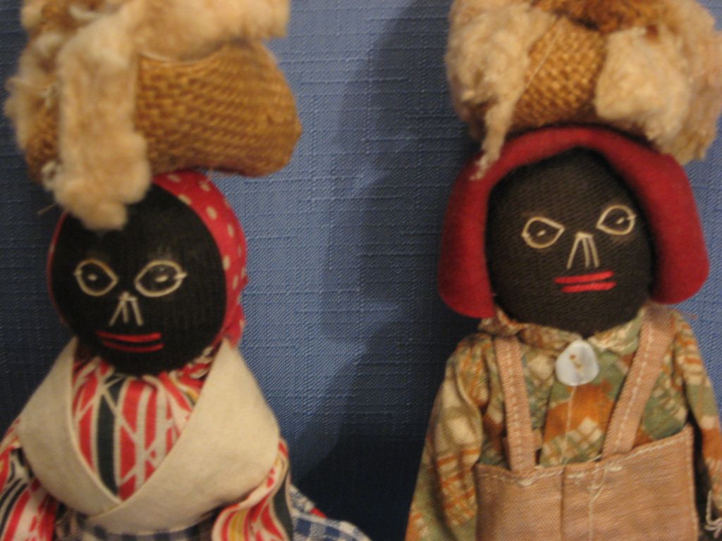 Pair of Black Folk Art Dolls All Original Pair of Black Folk Art Dolls All Original