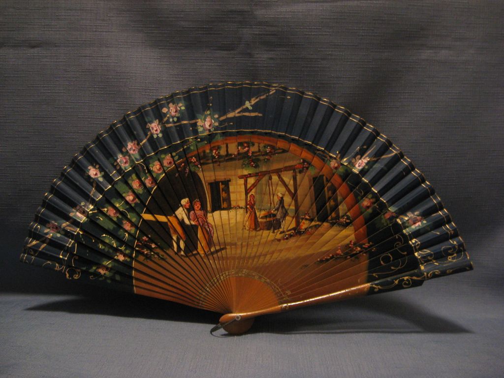 Vintage Fan Hand Painted Excellent Condition Vintage Fan Hand Painted Excellent Condition