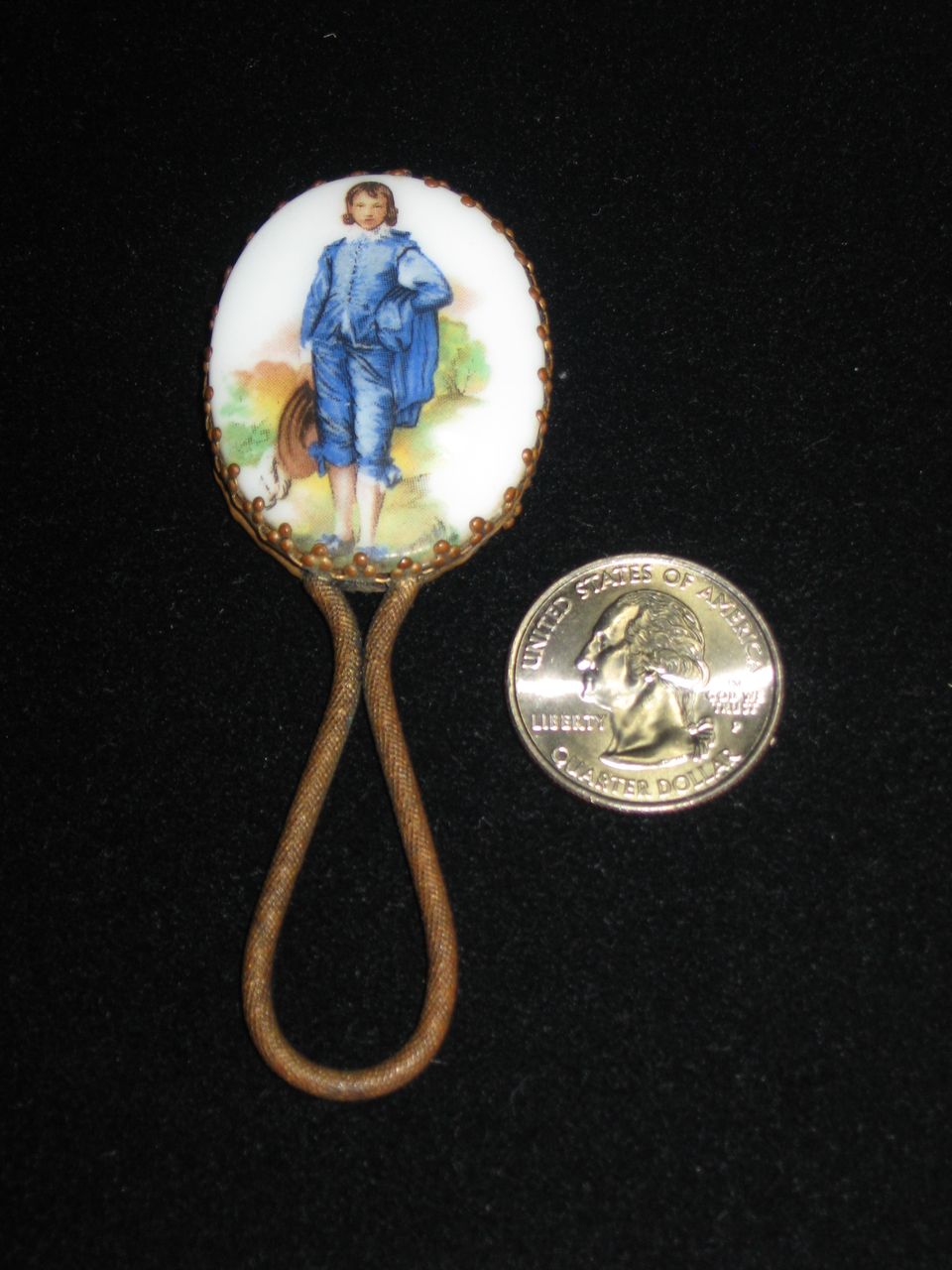 French Fashion Doll Porcelain Hand Mirror French Fashion Doll Porcelain Hand Mirror