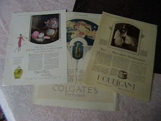 Vintage Original Perfume Advertisements, 1923 and 1925 Vintage Original Perfume Advertisements, 1923 and 1925