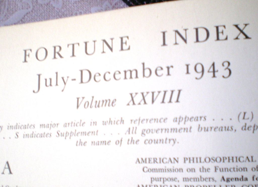 6 FORTUNE Magazine 1943 July thru Dec. 6 FORTUNE Magazine 1943 July thru Dec.