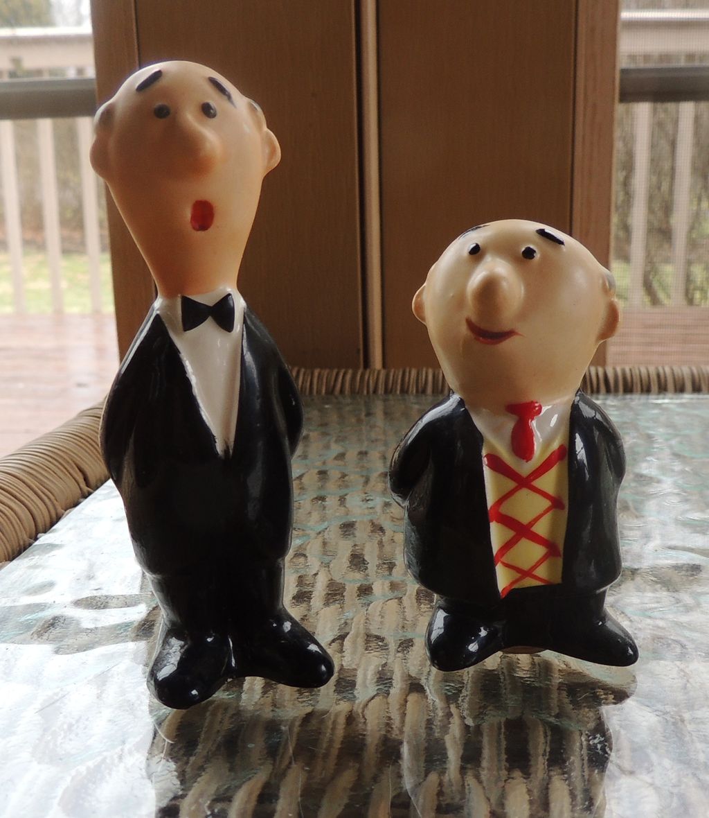 Piel's Brothers Bert & Harry Figural Salt and Pepper Shakers Piel's Brothers Bert & Harry Figural Salt and Pepper Shakers